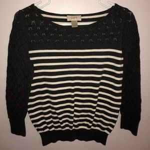Grey/White Stripped LOFT sweater